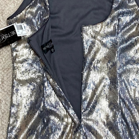 Betsy & Adam Sequin Formal Short Dress - Picture 12 of 14